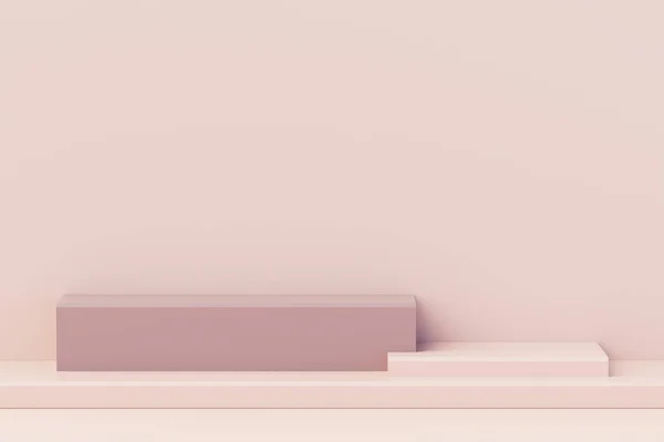 Abstrakte Minimalszene Mit Geometrischem Hintergrund Betonpodeste Auf Weißem Hintergrund Szene — Stockfoto