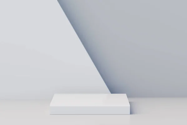 Geometrisk Hvitlig Pidestall Podiumplattform Presentasjon Kosmetiske Produkter Monter Opp Dimensjonerende – stockfoto