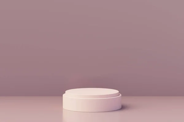 Geometric Step Pastel Pedestal Podium Platform Cosmetic Product Presentation Mock — Stock Photo, Image