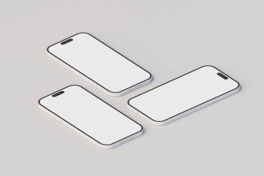 Frontal minimal 3D telefon modeli. 3d oluşturma