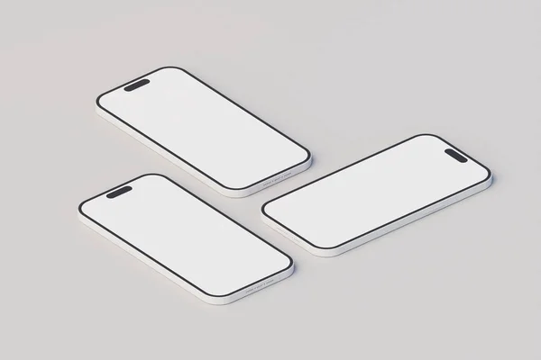 Frontal minimal 3D telefon modeli. 3d oluşturma