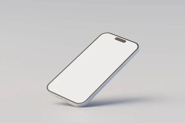 Minimal Phone Mockup White Background Rendering Imagen De Stock