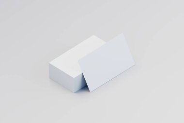 Beyaz arka planda asgari kartvizit modeli fan düzenleme konsepti. 3B Hazırlama