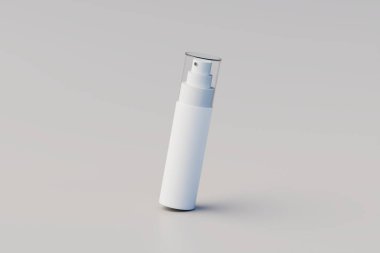 White Plastic Spray Bottle Mockup. Multiple Bottles. 3D Rendering