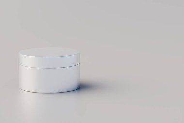 Aluminum Cosmetic Jar Mockup. 3D Rendering