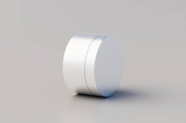 Aluminum Cosmetic Jar Mockup. 3D Rendering