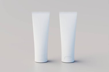 Cosmetic Cream Tube Packaging Multiple Tubes Mockup. 3D Illustration