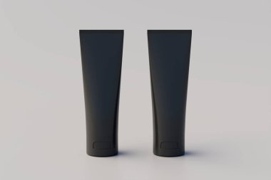 Cosmetic Cream Tube Packaging Multiple Tubes Mockup. 3D Illustration