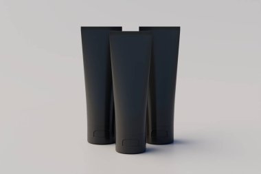 Cosmetic Cream Tube Packaging Multiple Tubes Mockup. 3D Illustration