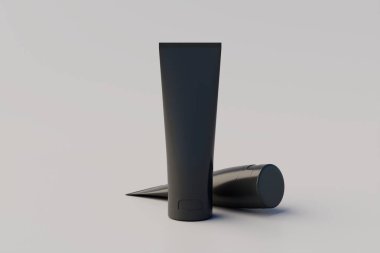 Cosmetic Cream Tube Packaging Multiple Tubes Mockup. 3D Illustration