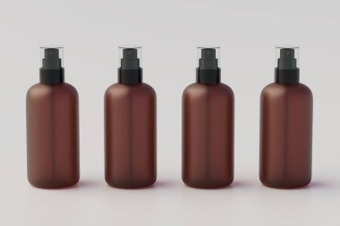 Minimal concept. Multiple Spray Bottle Mockup. 3D Illustration