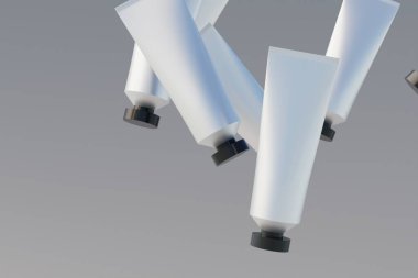 Plastik Alüminyum Kozmetik Boya Çoklu Tüplü Model. 3B Hazırlama