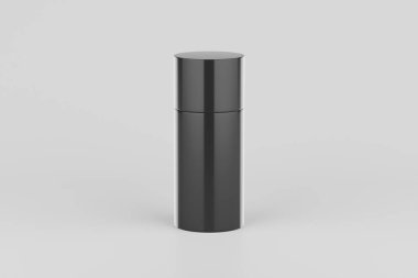 Black Plastic Spray Deodorant Multiple Bottles Bottle Mockup. 3D Rendering