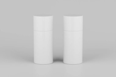 White Plastic Spray Deodorant Multiple Floating Bottle Mockup. 3D Rendering