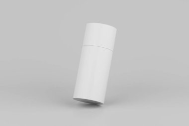 White Plastic Spray Deodorant Multiple Floating Bottle Mockup. 3D Rendering