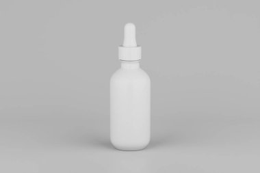 White Dropper Mockup Multiple Bottles. Blank Label. 3D Illustration