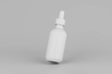 White Dropper Mockup Multiple Bottles. Blank Label. 3D Illustration