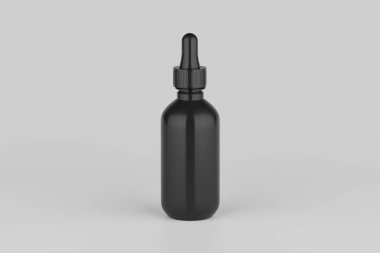 White Dropper Mockup Multiple Bottles. Blank Label. 3D Illustration