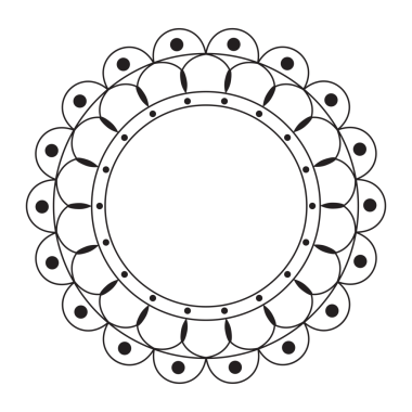 Basit siyah çember etnik model