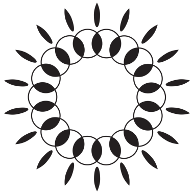 Basit siyah çember etnik model