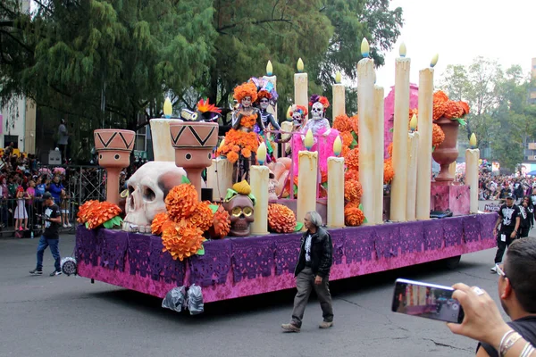 Ciudad Mexico Mexico Oct 2022 Day Dead Parade Присвячено Багатству — стокове фото