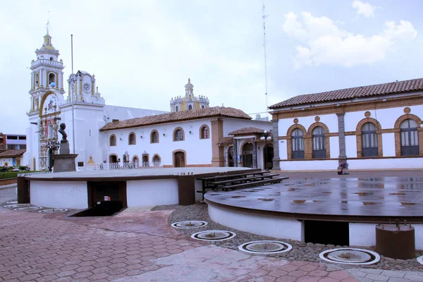 Chignahuapan Puebla Mexikó Szeptember 2014 Plaza Armas Egy Színes Kioszk — Stock Fotó