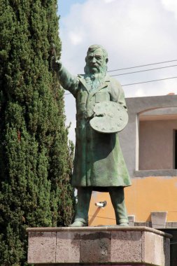 Temascalcingo Eyaleti Meksika - 12 Ekim 2014: Nahuatl kökenli, ressam Jos Mara Velasco 'nun doğduğu küçük temazalin yeri