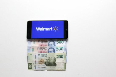 Mexico City, Mexico - Nov 9 2022: Walmart Mexico Supermarket optimizes its mobile application to reach more customers who shop online
