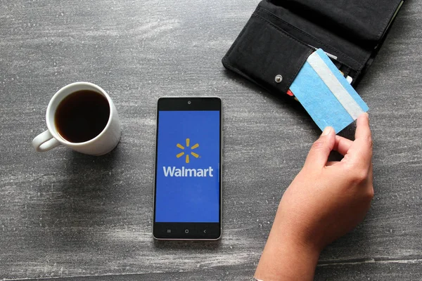 Mexico City, Mexico - Nov 9 2022: Walmart Mexico Supermarket optimizes its mobile application to reach more customers who shop online