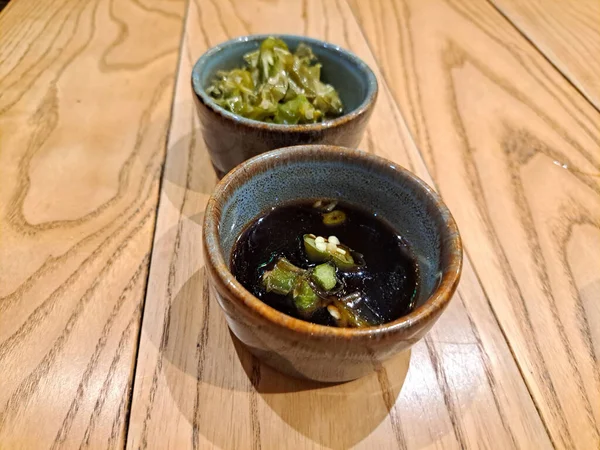 Sojasaus Voor Japans Eten Met Mexicaanse Toreado Pepers Pittig Bij — Stockfoto