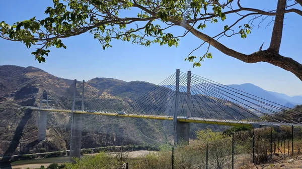 stock image Acapulco, Guerrero, Mexico - Apr 28 2023: The Mezcala Solidaridad Bridge is a cable-stayed bridge over the Balsas River on the Autopista del Sol, the second highest in Latin America