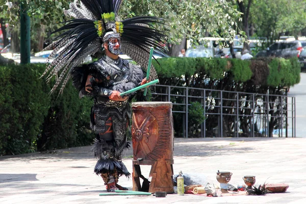 Mexiko Stadt Mexiko August 2023 Kostprobe Vorspanischer Tänze Und Lieder — Stockfoto
