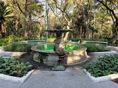 Mexico City, Mexico - 7 Şubat 2024: Başkan 'ın ikamet ettiği Los Pinos Kültür Kompleksi, CDMX' teki Chapultepec Ormanı içinde halka açık bir alandır.