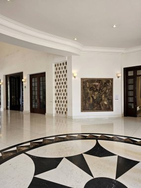 Mexico City, Mexico - 7 Şubat 2024: Başkan 'ın ikamet ettiği Los Pinos Kültür Kompleksi, CDMX' teki Chapultepec Ormanı içinde halka açık bir alandır.