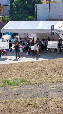 Mexico City, Mexico - 2 Haziran 2024 Meksika cumhurbaşkanlığı seçimi günü Morena partisi Claudia Sheibaum ile kazandı.