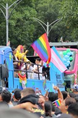 Mexico City, Mexico - 29 Haziran 2024: LGBT + Pride March, Reforma Bulvarı 'nda her yıl gerçekleşen bir festival gösterisidir.