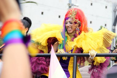 Mexico City, Mexico - 29 Haziran 2024: LGBT + Pride March, Reforma Bulvarı 'nda her yıl gerçekleşen bir festival gösterisidir.