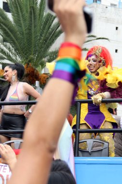 Mexico City, Mexico - 29 Haziran 2024: LGBT + Pride March, Reforma Bulvarı 'nda her yıl gerçekleşen bir festival gösterisidir.