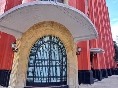 Mexico City, Mexico - 23 Ağustos 2023: Fronton Mexico, CDMX 'teki Plaza de la Repblica' da yer alan bir Bask pelota mekanıdır.