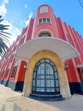Mexico City, Mexico - 23 Ağustos 2023: Fronton Mexico, CDMX 'teki Plaza de la Repblica' da yer alan bir Bask pelota mekanıdır.