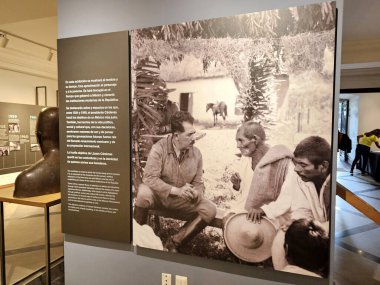 Mexico City, Mexico - Feb 7 2024: Lazaro Cardenas Presidential House inside the Los Pinos Cultural Complex of CDMX with exhibition of the Mexican president clipart