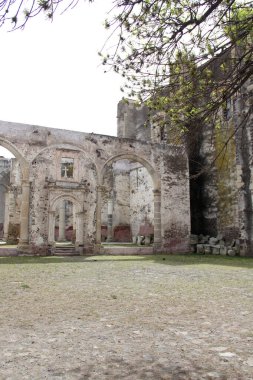 Zempoala, Hidalgo, Mexico - Feb 14 2024: Temple and former convent of Todos los Santos in the Mexican magical town Zempoala in Hidalgo clipart