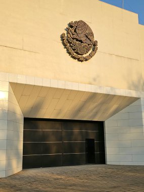 Mexico City, Mexico - Feb 7 2024: The Los Pinos Cultural Complex, formerly Official Residence of the President of Mexico now open to the public inside Chapultepec Forest clipart