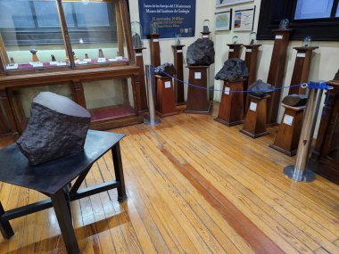 Mexico City, Meksika - 31 Ocak 2024: CDMX 'teki UNAM Jeoloji Müzesi Paleontoloji, Mineraller, Kayalar ve Meteoritlerin koleksiyonları