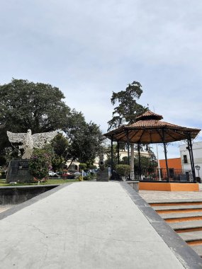 Zempoala, Hidalgo, Meksika - 14 Şubat 2024: Hidalgo eyaletindeki büyülü Meksika kasabası Zempoala en önemli ilgi odağı