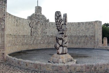 Merida, Yucatan, Mexico - Oct 29 2024: Monument to the homeland in Merida, Yucatan, Mexico made of hand-sculpted stone located on Paseo de Montejo avenue clipart