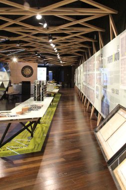 Mexico City, Meksika - 2 Ekim 2024: CDMX 'teki Bolsa Mexicana de Valores Müzesi içindeki sergi