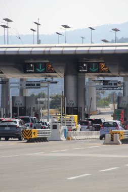 Mexico City, Meksika - Ocak 12025: CDMX çıkışındaki gişe gişesi - Cuernavaca Morelos karayolu zamları ve protestolar düzenleniyor