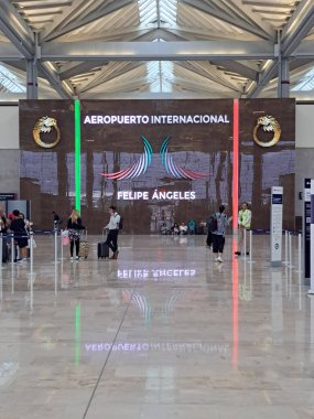 Zumpango, Edomex, Mexico - Jul 28 2023: Interior of the Felipe Angeles AIFA International Airport that serves the CDMX metropolitan area clipart