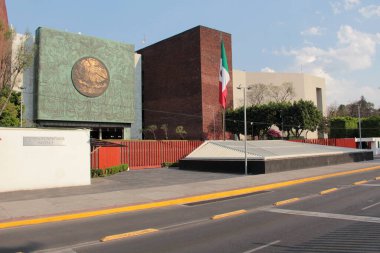 Mexico City, Meksika - 26 Şubat 2025: Meksika 'nın federal yasama gücünün birleştiği Birlik Kongresi Cephesi. Senatörler ve Vekiller Odası